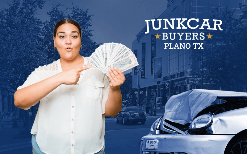 Woman holding cash in her hand, showing we are junk car buyers Plano